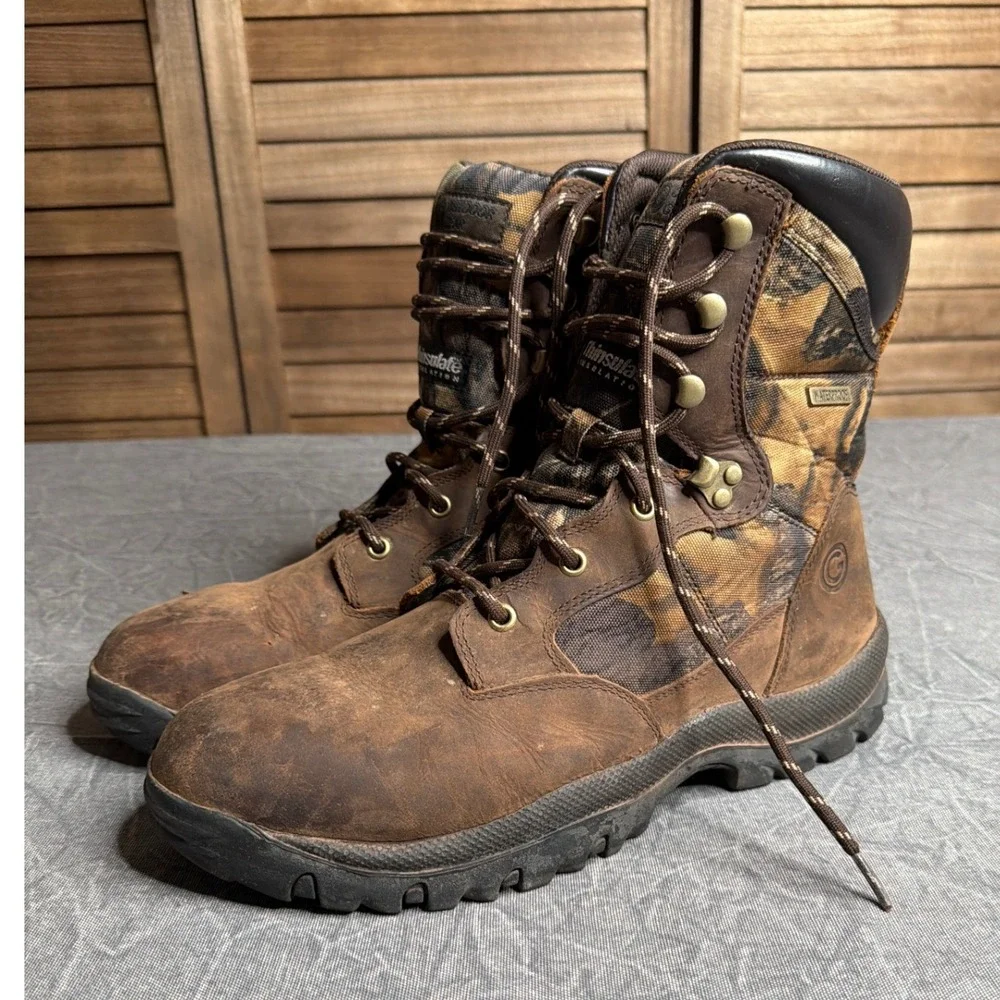 Outdoor Gear Hunting Boots Mens 11.5 Thinsulate Brown Camo Waterproof